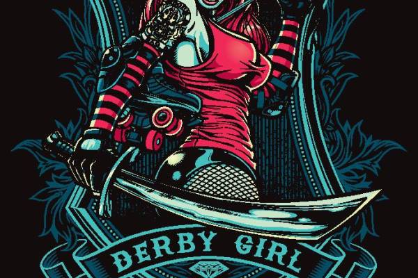 时尚街头风格裁片印花服装印花设计：Derby Girl