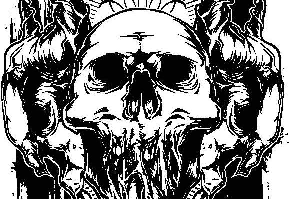 时尚街头风格骷髅头裁片印花服装印花设计