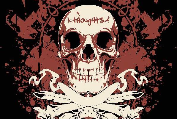 哥特风格骷髅头裁片印花服装印花设计