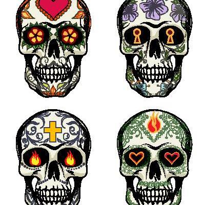 独特风格裁片印花服装印花,展现个性骷髅图案设计