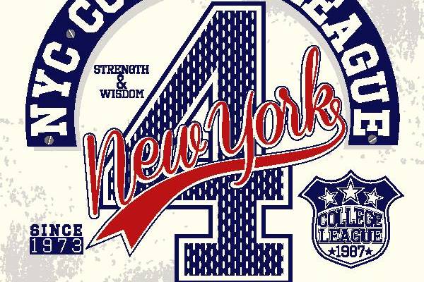 纽约大学联赛裁片印花服装印花设计