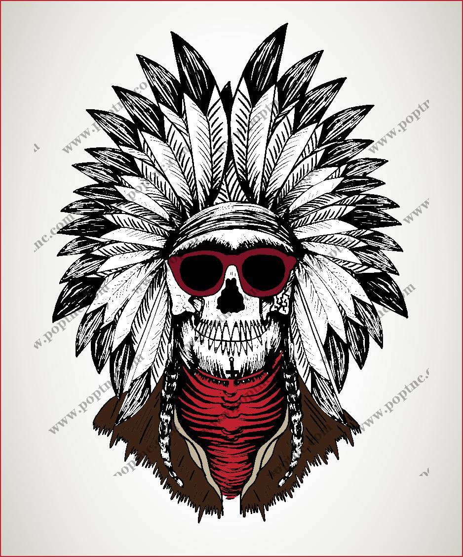 时尚个性骷髅头裁片印花服装图案设计