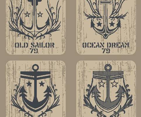 复古海洋风格裁片印花服装：老水手与海洋梦想