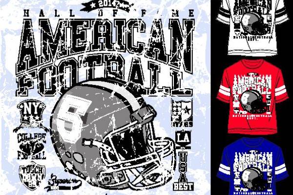 2018全美足球赛裁片印花服装印花设计