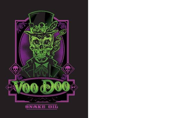 复古神秘风格裁片印花服装 骷髅巫毒主题服装印花设计