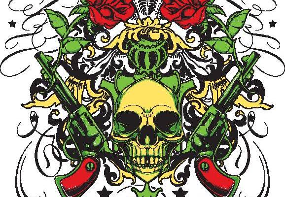 独特骷髅与玫瑰裁片印花服装，展现个性与反叛精神