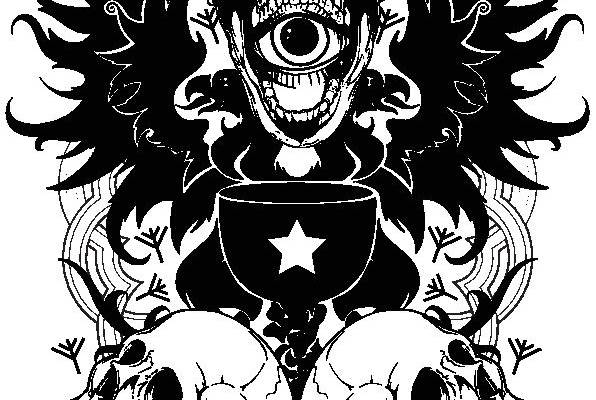 哥特风格骷髅裁片印花服装印花设计