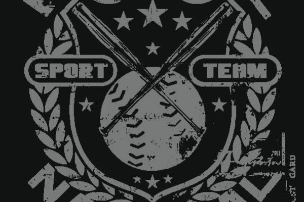 复古风格棒球俱乐部裁片印花服装印花设计