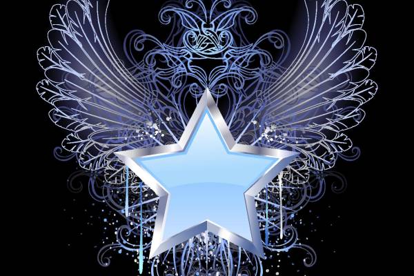 梦幻蓝色星星裁片印花服装设计