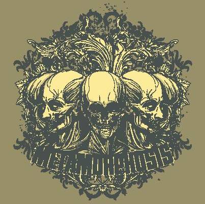 复古风格骷髅头裁片印花服装印花设计