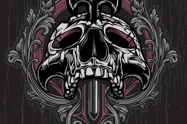 时尚街头风格骷髅头裁片印花服装印花设计