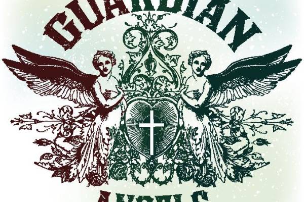 复古风格守护天使裁片印花服装印花设计