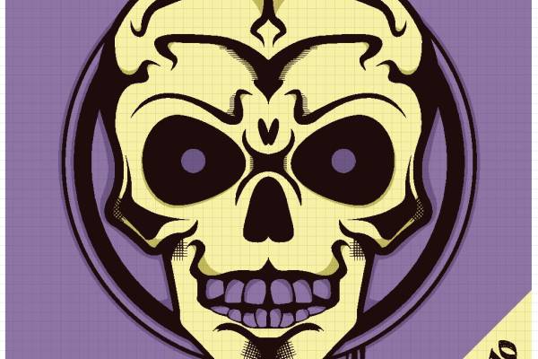 时尚个性骷髅头裁片印花服装印花设计