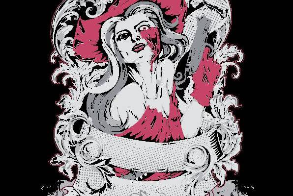 复古风格女性形象裁片印花服装印花设计