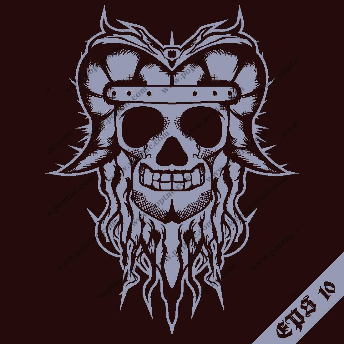 时尚骷髅头裁片印花服装印花图案设计