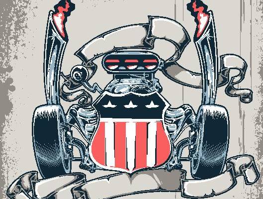 独特美国风格机械蟹服装印花裁片设计