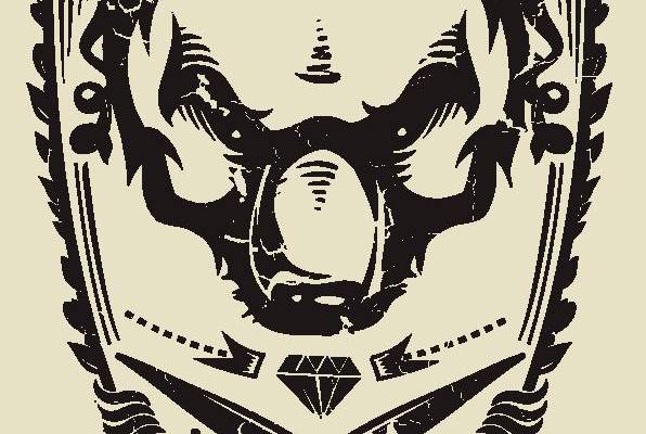 复古风格熊头裁片印花服装印花设计