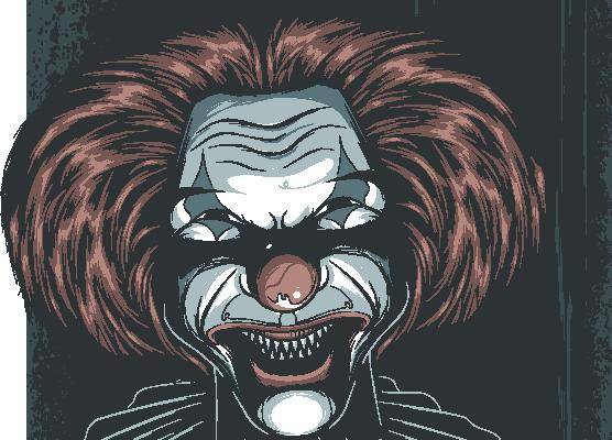 创意裁片印花服装:恐怖小丑图案服装印花设计