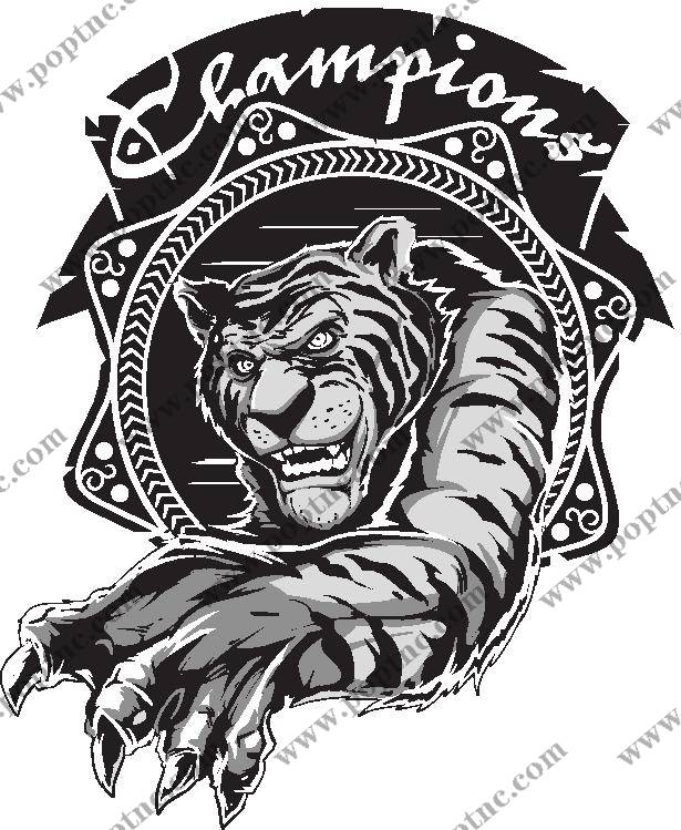 霸气老虎冠军裁片印花服装,展现力量与荣耀的时尚选择