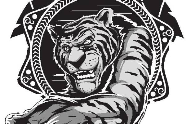 霸气老虎冠军裁片印花服装,展现力量与荣耀的时尚选择