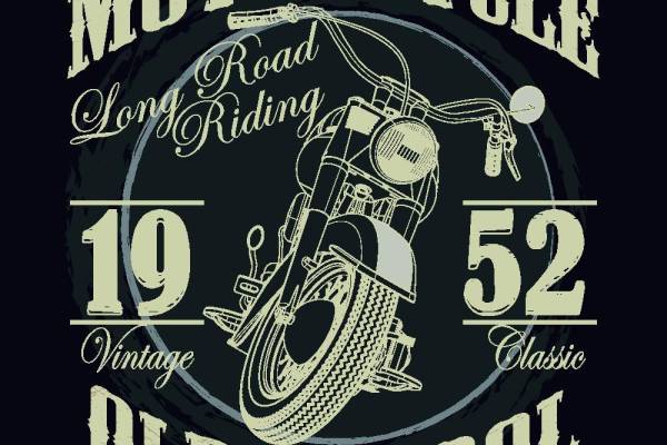 复古摩托车裁片印花服装，展现经典老学校风格