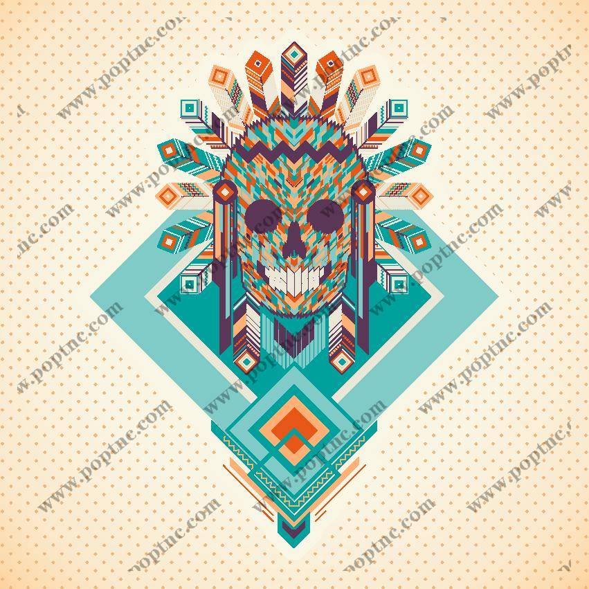 抽象几何风格裁片印花服装印花图案设计