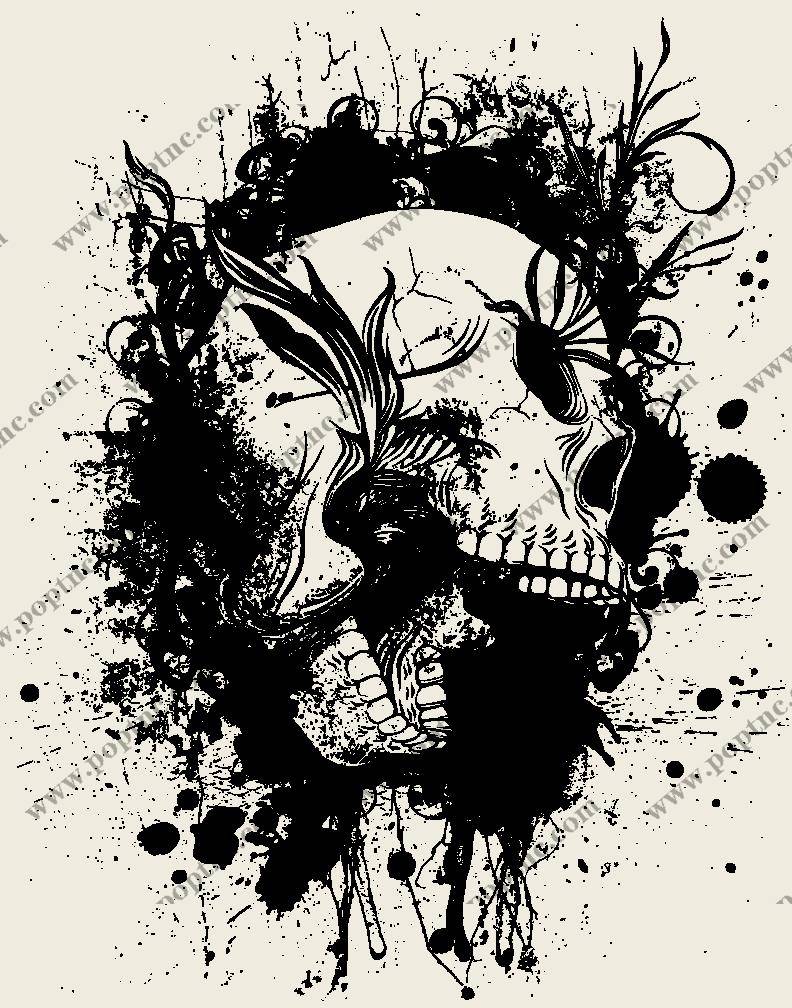 独特骷髅头裁片印花服装,展现个性街头风格