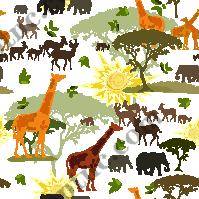 非洲野生动物主题裁片印花服装印花设计