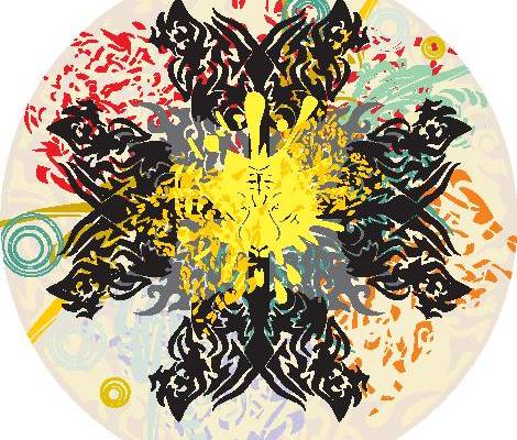 抽象艺术风格裁片印花服装印花设计