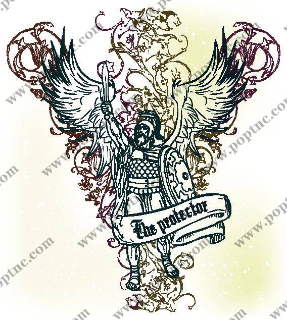 中世纪骑士主题裁片印花服装印花设计