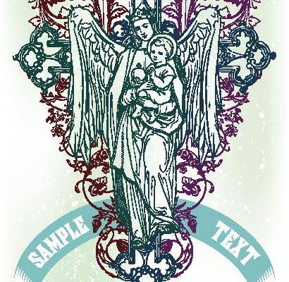 复古宗教风格裁片印花服装印花设计