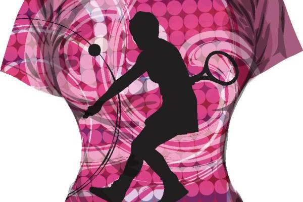 时尚运动风格网球主题裁片印花服装印花T恤