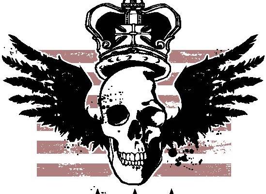 时尚街头风格骷髅头皇冠裁片印花服装