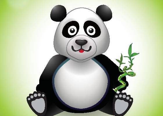 可爱卡通熊猫裁片印花服装印花设计