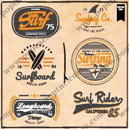 复古冲浪风格裁片印花服装,展现经典海洋文化