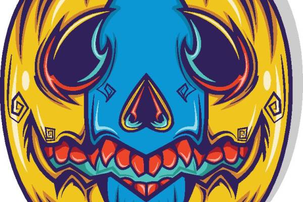 创意卡通风格万圣节裁片印花服装印花设计