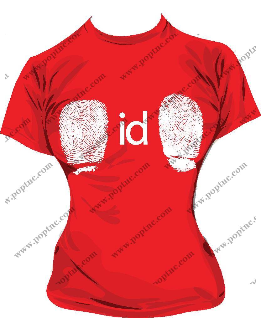 创意指纹裁片印花服装 独特个性红色T恤服装印花