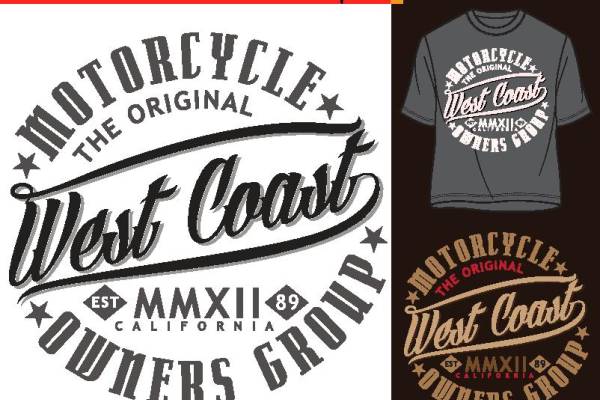 经典西海岸摩托车裁片印花服装,展现加州风格