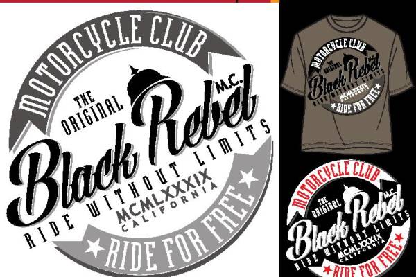 经典摩托车俱乐部裁片印花服装印花设计