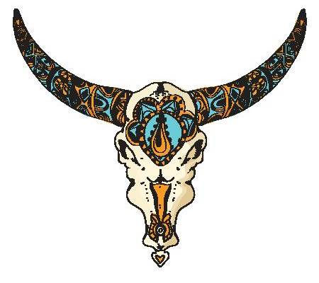民族风情牛头裁片印花服装印花图案设计