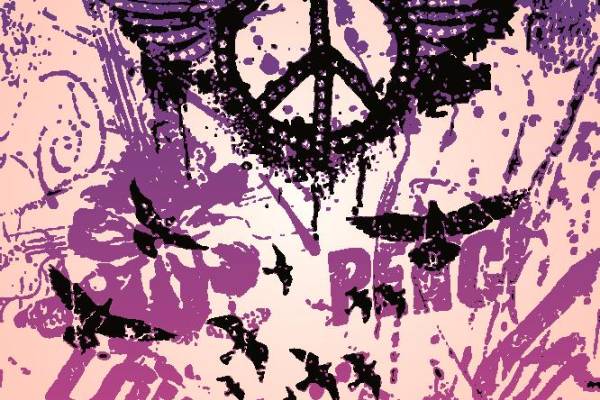 紫色和平鸽裁片印花服装,时尚与和平的象征