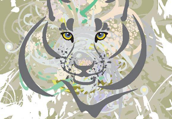 时尚艺术风格牛头裁片印花服装印花设计