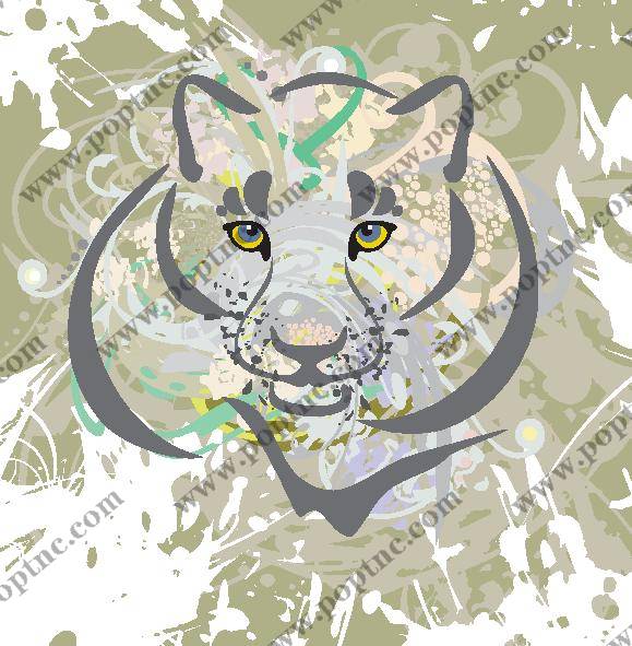 时尚艺术风格牛头裁片印花服装印花设计