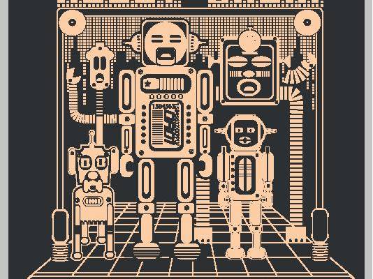 未来科技风格裁片印花服装印花设计