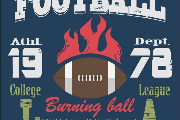 复古风格加州大学运动裁片印花服装印花设计