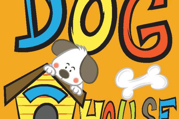 可爱卡通狗屋裁片印花儿童服装印花设计