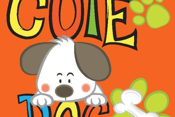 趣味卡通小狗裁片印花服装，时尚可爱宠物主题服装印花设计