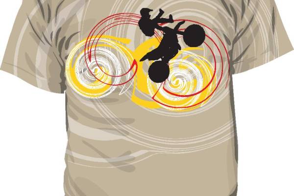 创意动感轮滑剪影裁片印花服装印花T恤