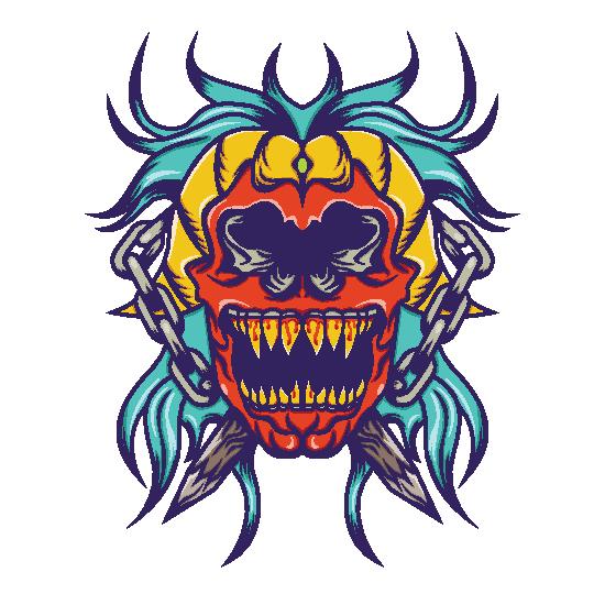 独特恶魔裁片印花服装，展现个性街头风格