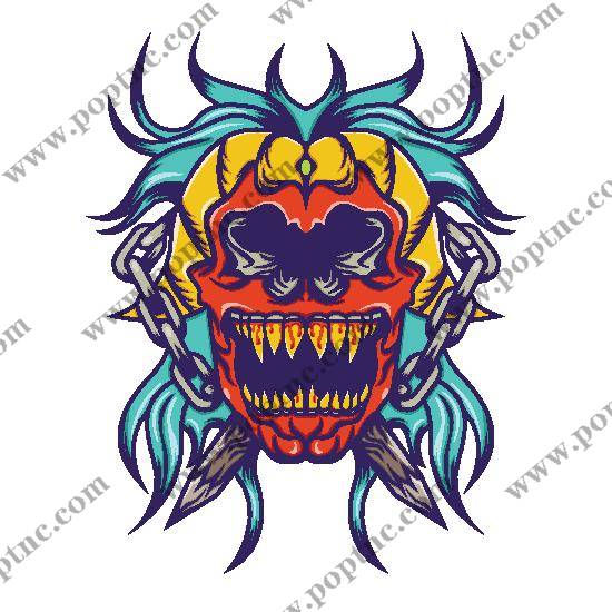 独特恶魔裁片印花服装,展现个性街头风格